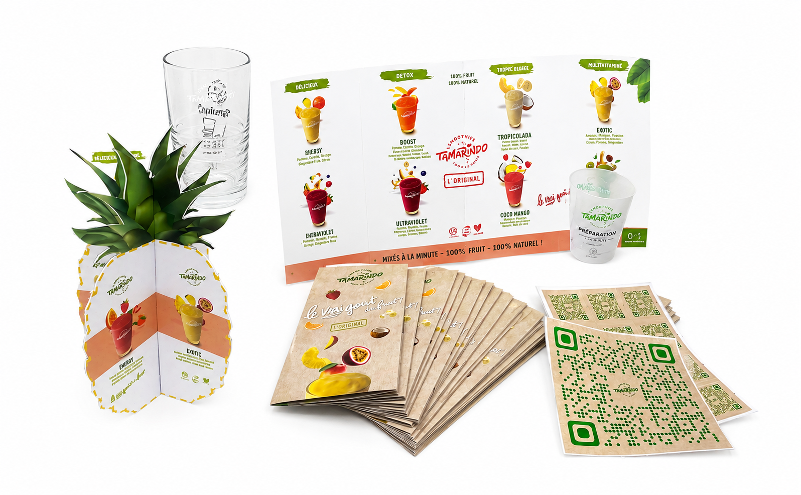 PLV + VERRES + CARTES MENUS + STICKERS